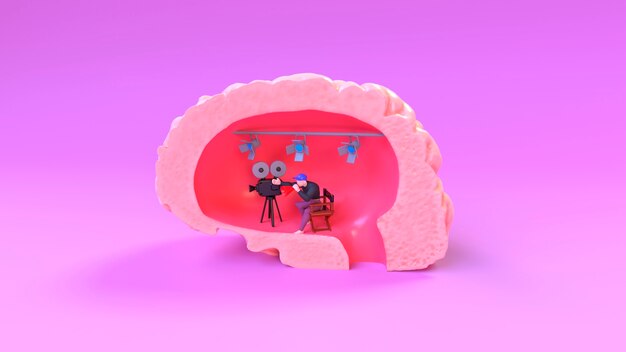 rendu 3d du concept de cerveau humain