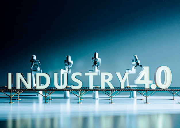 rendu 3d du concept de l'industrie 40