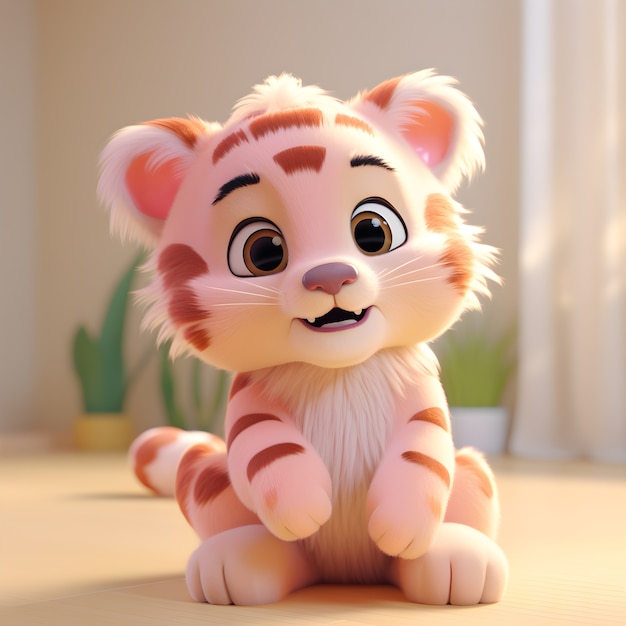 Rendu 3D du jeune tigre