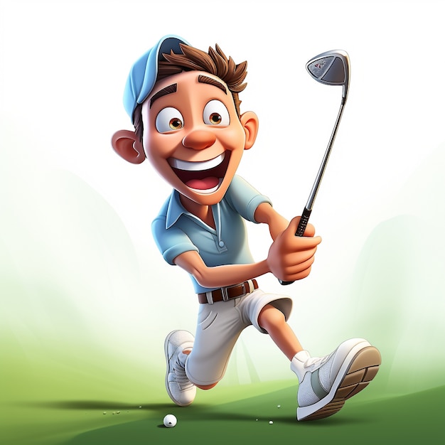 Photo gratuite rendu 3d du joueur de golf