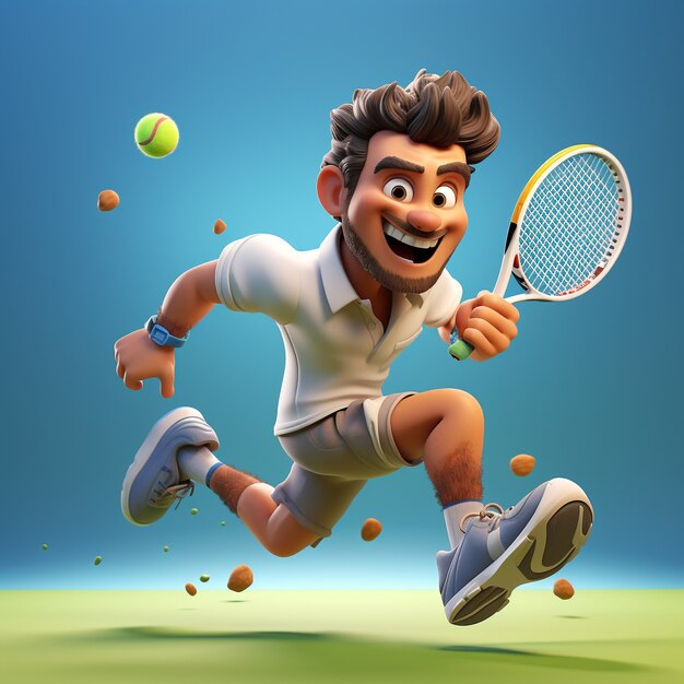 Rendu 3D du joueur de tennis