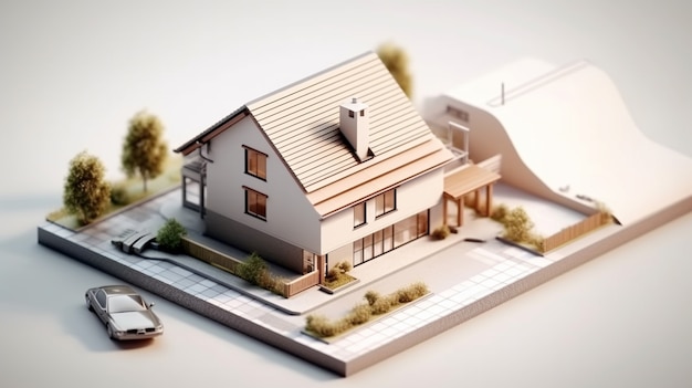 Rendu 3D du modèle de maison