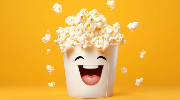 Photo gratuite rendu 3d du personnage du popcorn