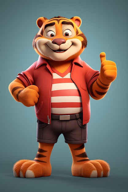 Photo gratuite rendu 3d du personnage de tigre