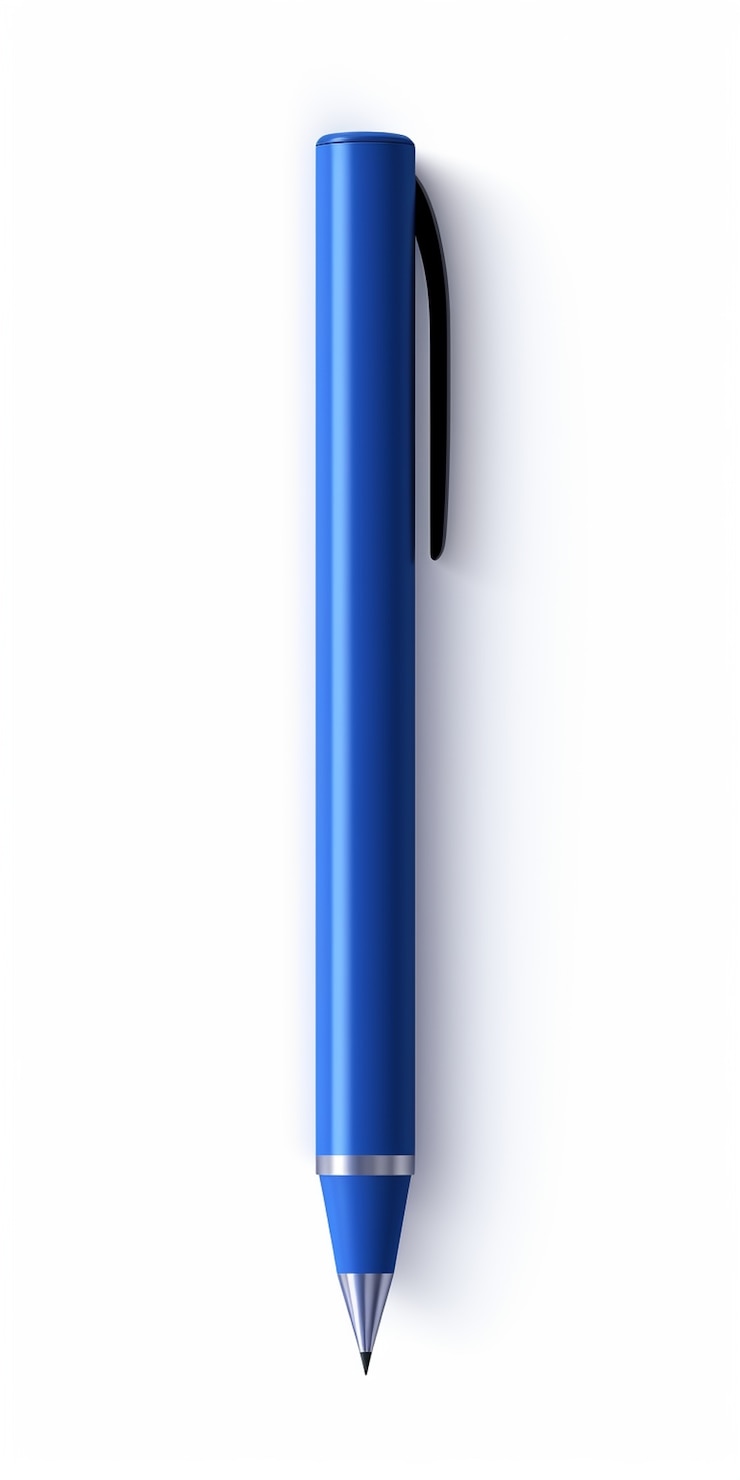 Photo gratuit rendu 3d du stylo plume bleu