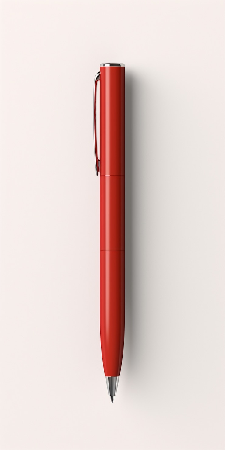 Photo gratuit rendu 3d du stylo plume rouge