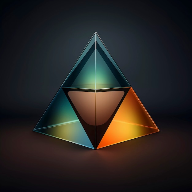 Photo gratuite rendu 3d du triangle au néon