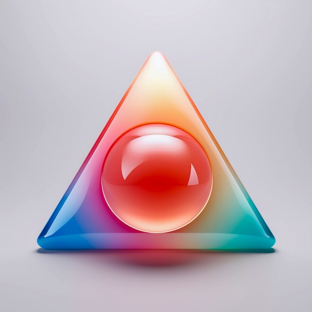 Photo gratuite rendu 3d du triangle au néon