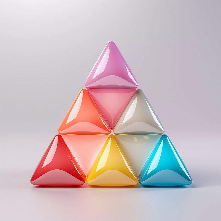 Photo gratuit rendu 3d du triangle au néon