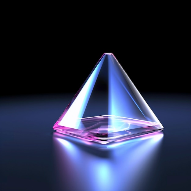 Photo gratuite rendu 3d du triangle au néon