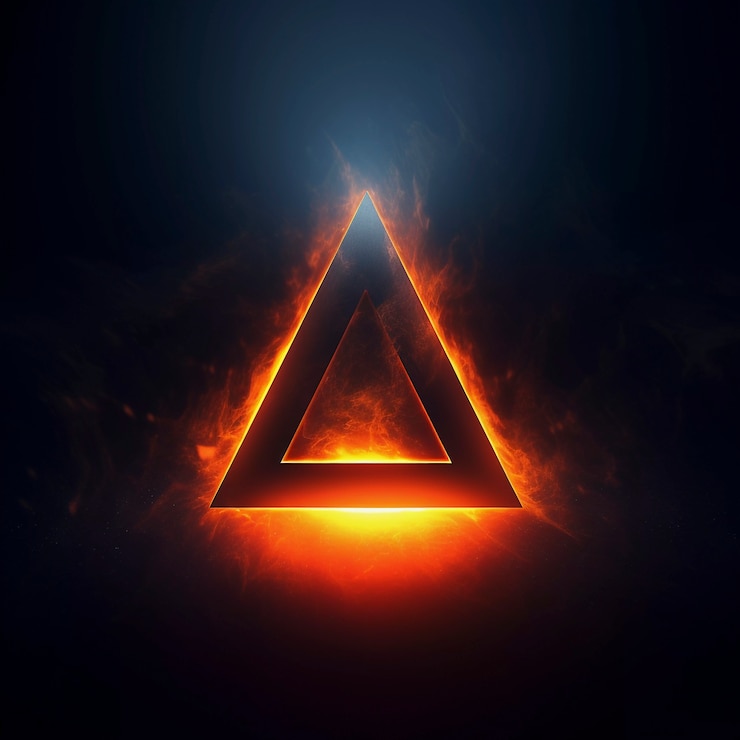 Photo gratuit rendu 3d du triangle au néon