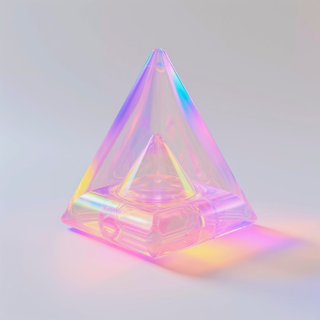 Photo gratuite rendu 3d du triangle au néon