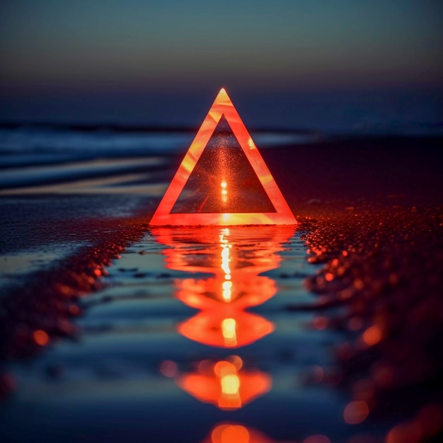 Photo gratuite rendu 3d du triangle au néon