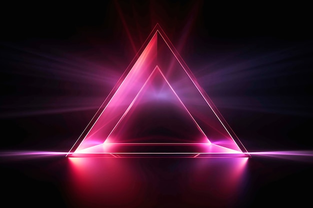 Photo gratuite rendu 3d du triangle néon