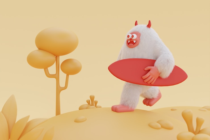 Photo gratuit rendu 3d du yéti