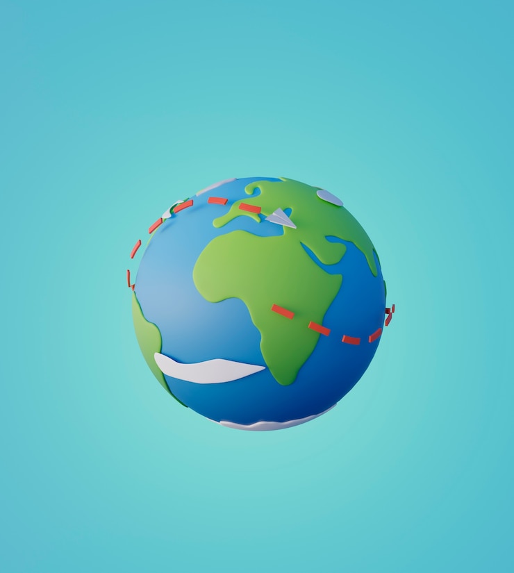 Photo gratuit rendu 3d de l'expédition mondiale