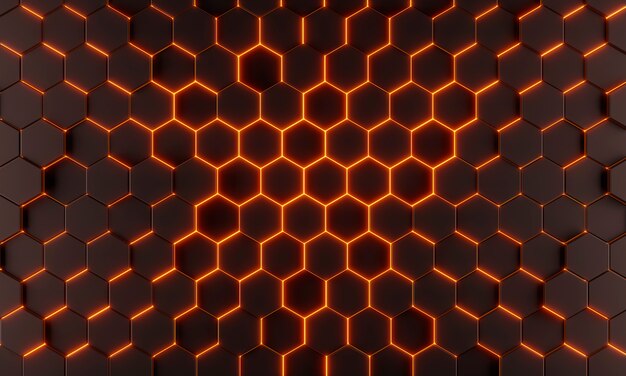 Rendu 3D de fond de texture hexagonale