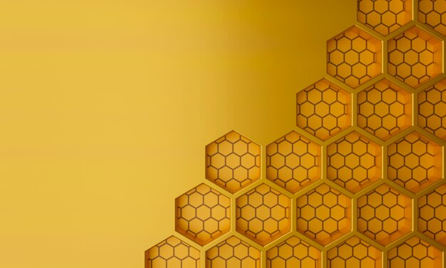 Rendu 3D de fond de texture hexagonale