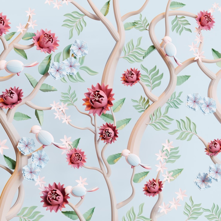 Photo gratuit rendu 3d de fonds d'écran de printemps