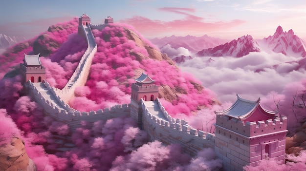 Le rendu 3D de la Grande Muraille chinoise