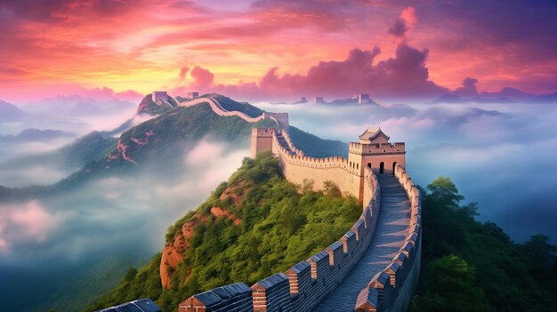 Le rendu 3D de la Grande Muraille Chinoise