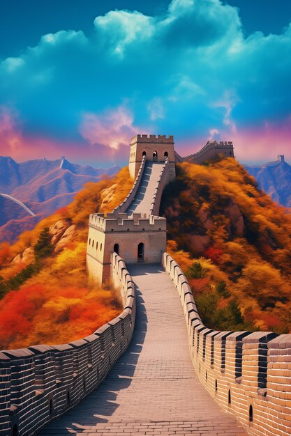 Le rendu 3D de la Grande Muraille chinoise