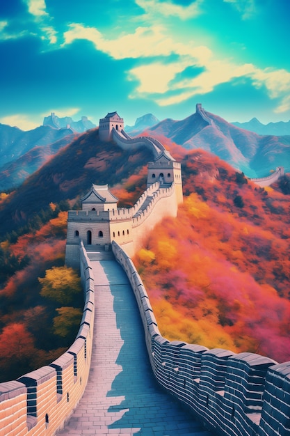 Le rendu 3D de la Grande Muraille chinoise