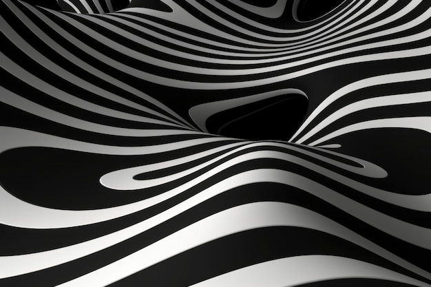 Photo gratuite rendu 3d d'illusion d'optique noir et blanc