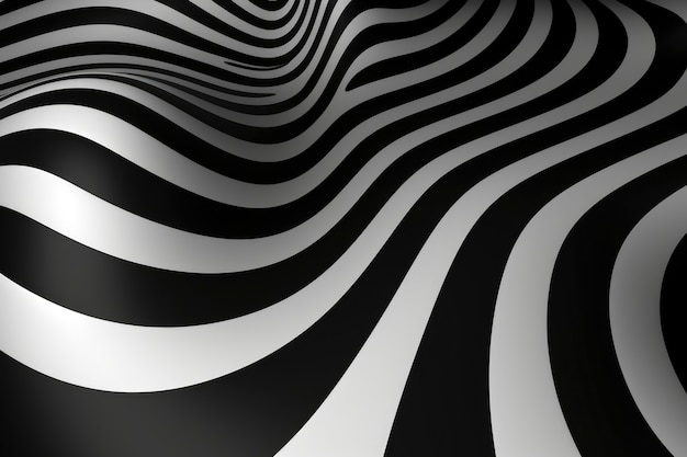Rendu 3D d'illusion d'optique noir et blanc