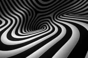 Photo gratuite rendu 3d d'illusion d'optique noir et blanc