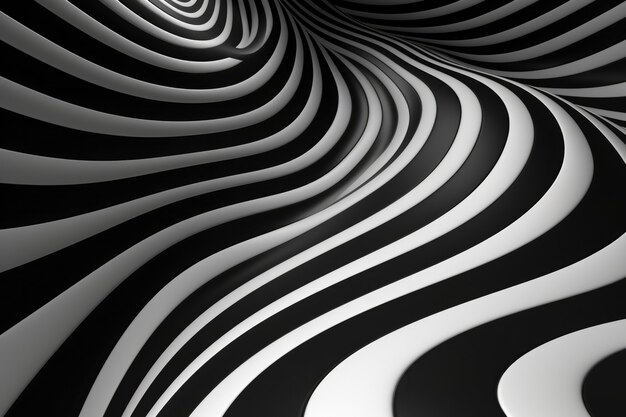 Rendu 3D d'illusion d'optique noir et blanc