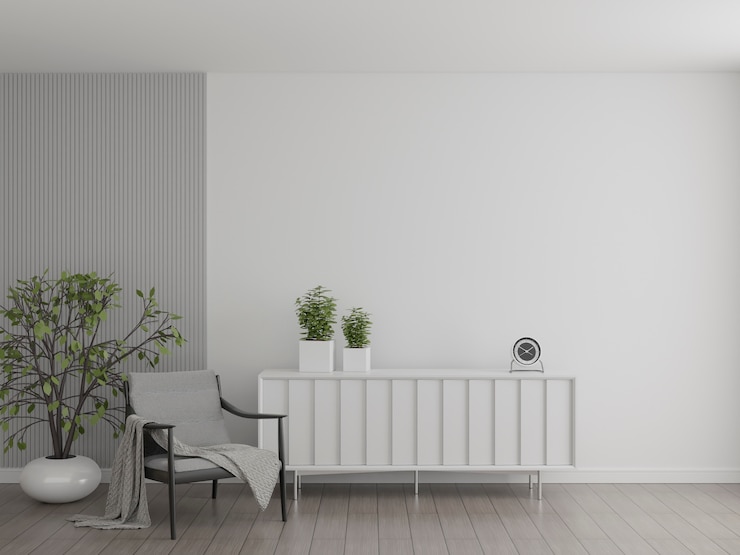 Photo gratuit rendu 3d d'un intérieur minimaliste avec espace de copie
