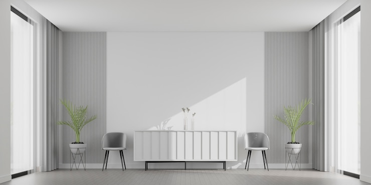 Photo gratuit rendu 3d d'un intérieur minimaliste avec espace de copie