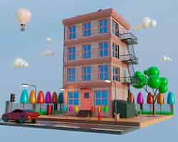 Photo gratuite rendu 3d de la maison de dessin animé