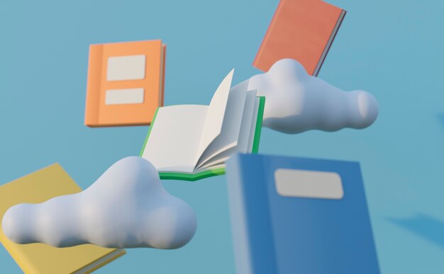 Rendu 3D de la nature morte du livre
