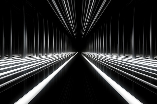 Photo gratuite rendu 3d d'un néon abstrait noir et blanc