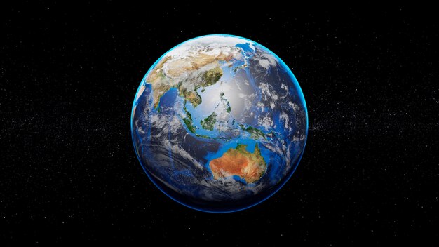 Rendu 3D de la planète Terre