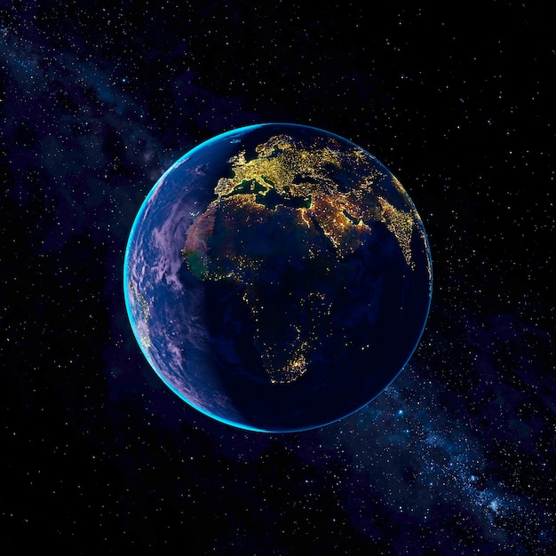 Rendu 3D de la planète Terre