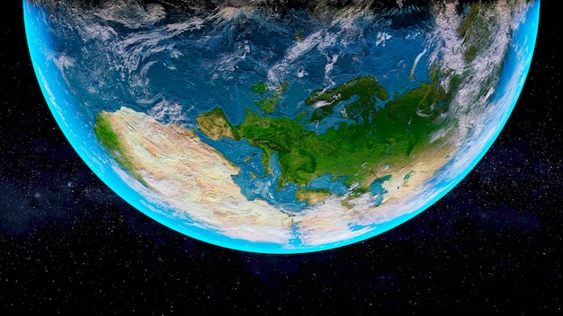 Rendu 3D de la planète Terre