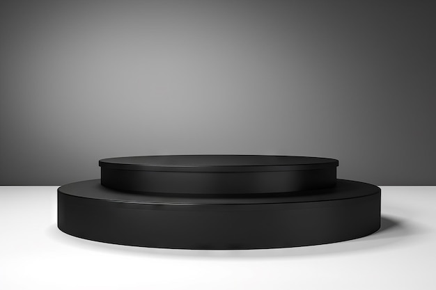 Rendu 3D d'un podium simple rond sur fond clair