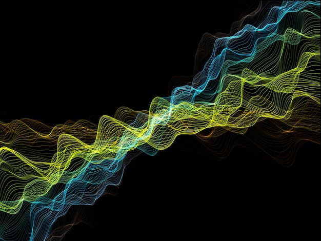 Rendu 3D d'un résumé avec la conception d'onde sonore de mouvement