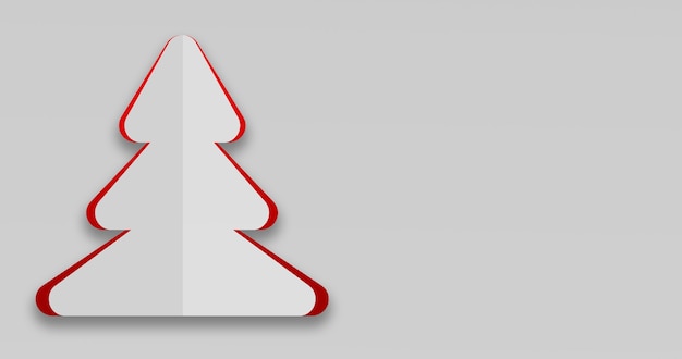 Rendu 3D d'une simple carte de Noël en forme d'arbre de Noël