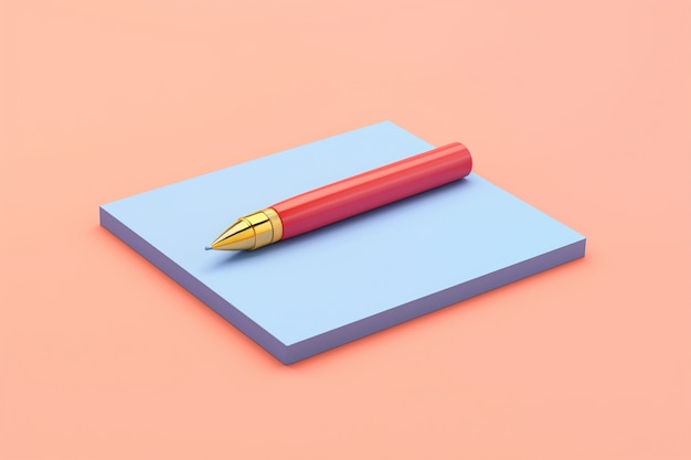 Photo gratuite rendu 3d d'un stylo avec un carnet