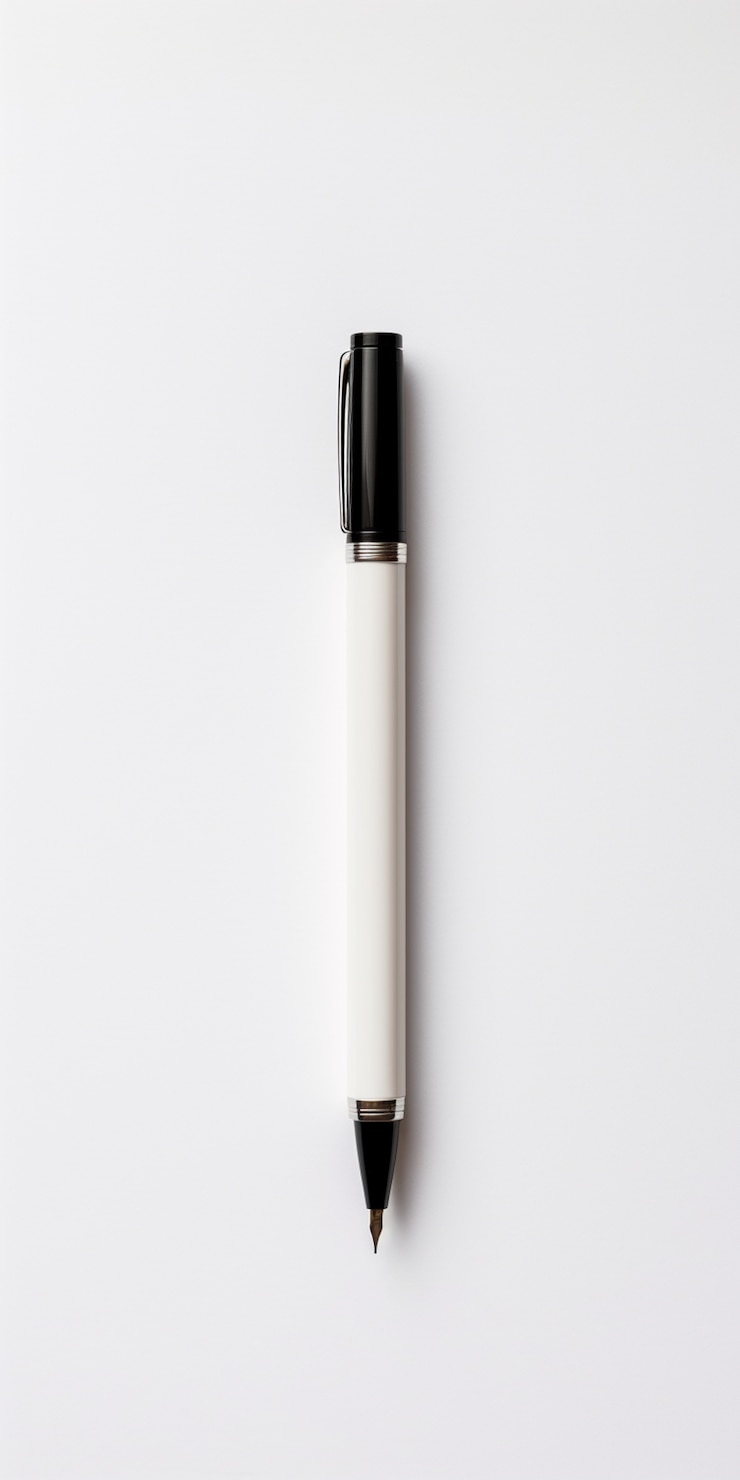 Photo gratuit rendu 3d d'un stylo plume blanc