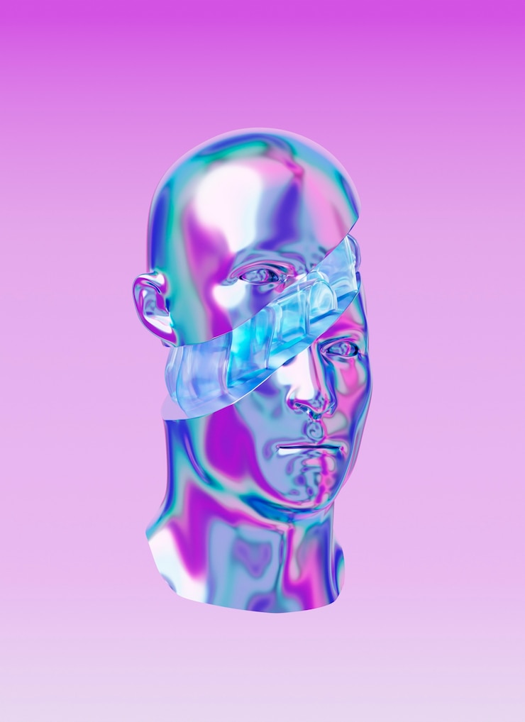 Photo gratuit rendu 3d de la superposition holographique