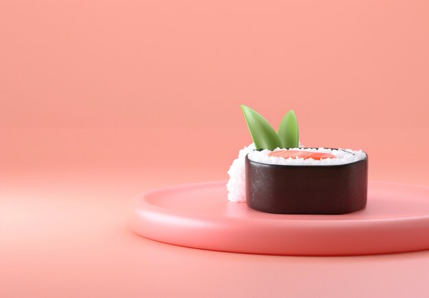 Le rendu 3D des sushis