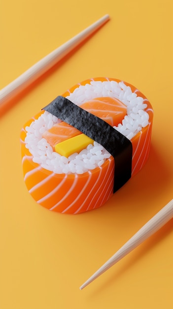 Photo gratuite le rendu 3d des sushis