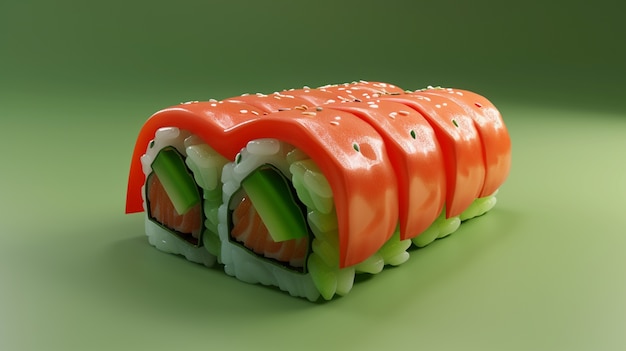 Photo gratuite le rendu 3d des sushis