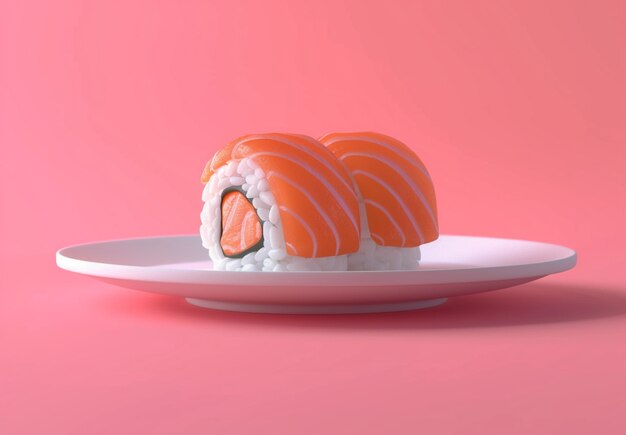 Photo gratuite le rendu 3d des sushis