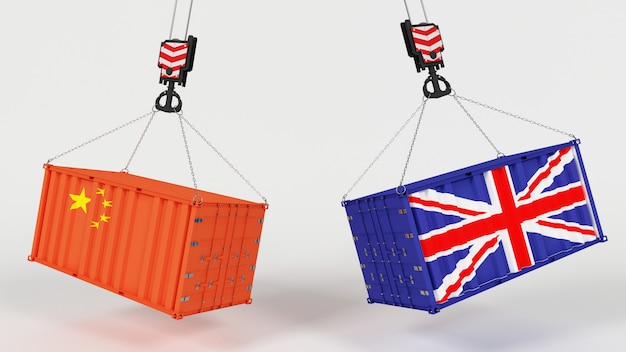 Photo gratuite rendu 3d des tarifs d'importation du commerce britannique